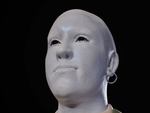Realistic Head Hiko PBR Renderable 3D Model