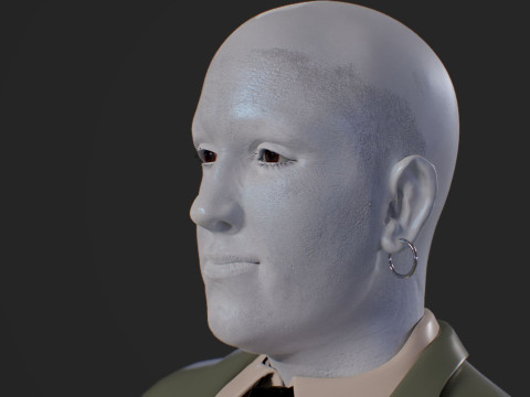 Realistic Head Hiko PBR Renderable 3D Model