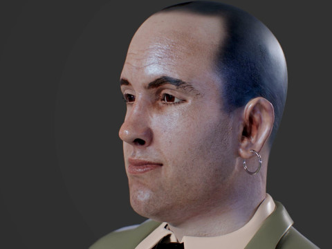 Realistic Head Hiko PBR Renderable 3D Model