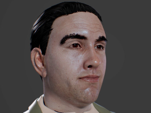 Realistic Head Hiko PBR Renderable 3D Model