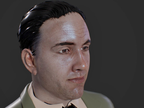 Realistic Head Hiko PBR Renderable 3D Model