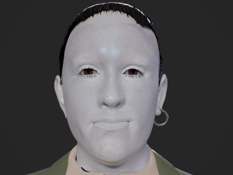 Realistic Head Hiko PBR Renderable 3D Model