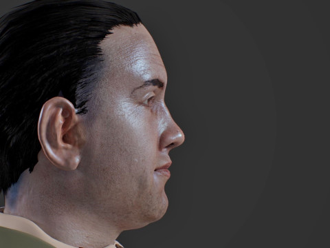 Realistic Head Hiko PBR Renderable 3D Model