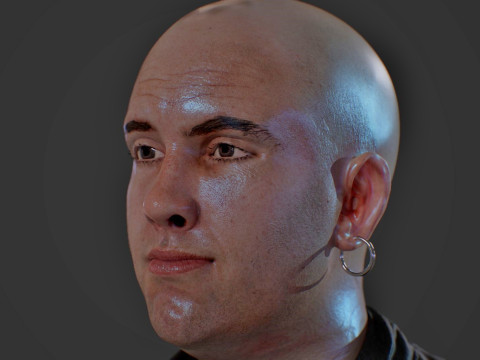 Realistic Head Hiko PBR Renderable 3D Model