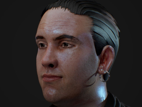 Realistic Head Hiko PBR Renderable 3D Model