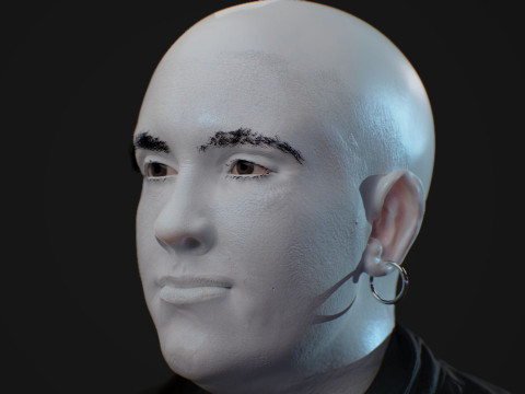 Realistic Head Hiko PBR Renderable 3D Model