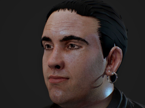 Realistic Head Hiko PBR Renderable 3D Model