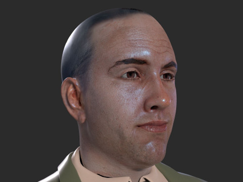 Realistic Head Hiko PBR Renderable 3D Model