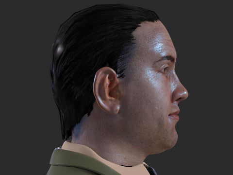 Realistic Head Hiko PBR Renderable 3D Model