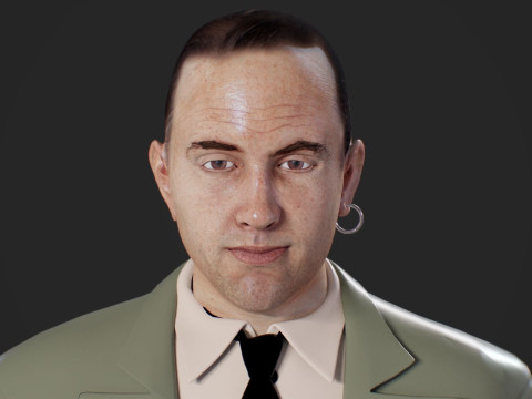 Realistic Head Hiko PBR Renderable 3D Model