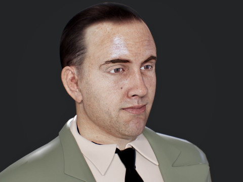 Realistic Head Hiko PBR Renderable 3D Model