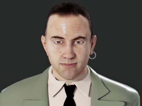 Realistic Head Hiko PBR Renderable 3D Model