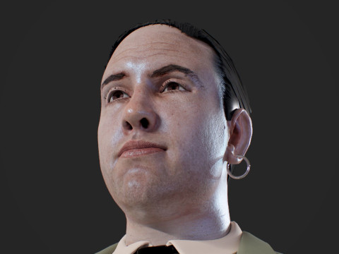 Realistic Head Hiko PBR Renderable 3D Model