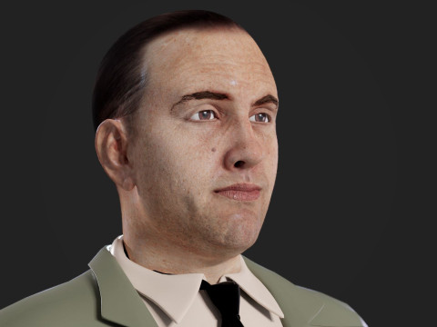 Realistic Head Hiko PBR Renderable 3D Model