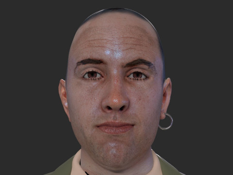 Realistic Head Hiko PBR Renderable 3D Model