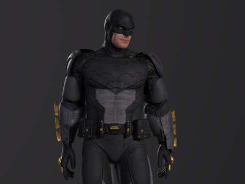 Tactical Batsuit Renderable Rigged Model 3D