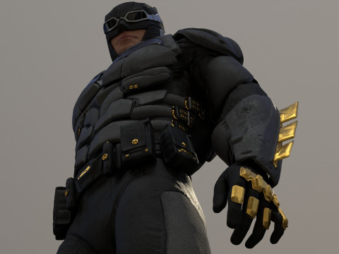 Tactical Batsuit Renderable Rigged Model 3D