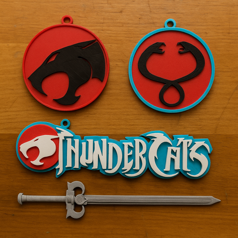 THUNDERCATS Keychain Badge Printable Renderable Model Cetak 3D .c4d .max .obj .3ds .fbx .stl .blend 