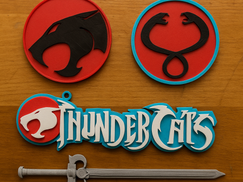 THUNDERCATS Keychain Badge Printable Renderable 3D Druckmodell