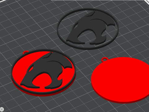 THUNDERCATS Keychain Badge Printable Renderable Model Cetak 3D