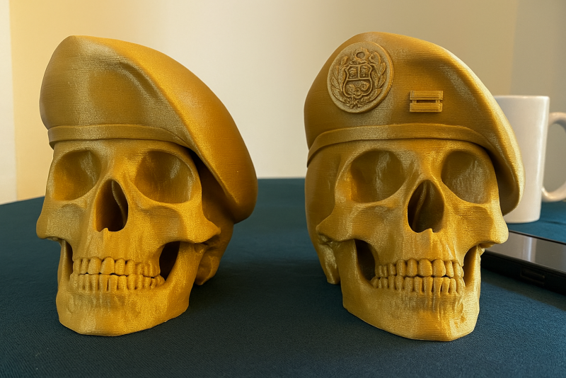 Peruvian Army Beret Skull printable and renderable 3D Принт Модель .c4d .max .obj .3ds .fbx .stl .blend 