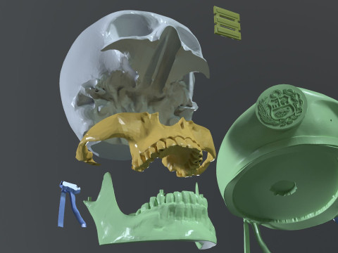 Peruvian Army Beret Skull printable and renderable 3D Принт Модель