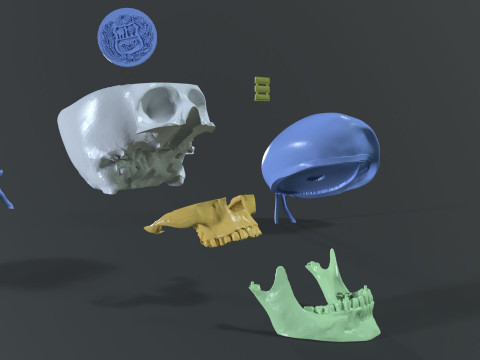 Peruvian Army Beret Skull printable and renderable 3D Принт Модель