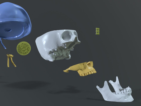 Peruvian Army Beret Skull printable and renderable 3D Принт Модель