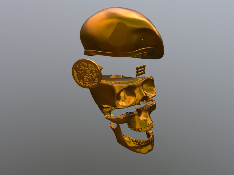 Peruvian Army Beret Skull printable and renderable 3D Принт Модель