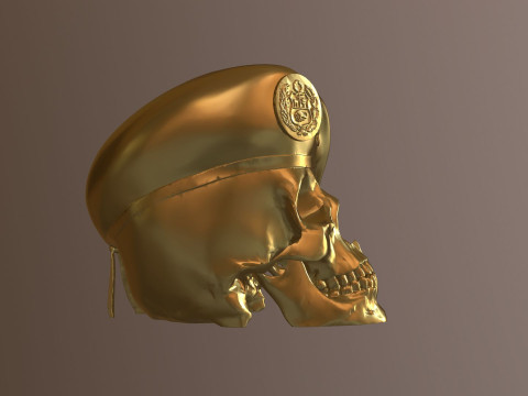 Peruvian Army Beret Skull printable and renderable 3D Принт Модель