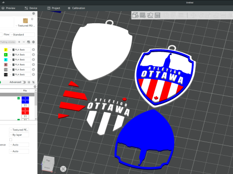 Atltico Ottawa FC keychain badge color printable and renderable 3D प्रिंट मॉडल