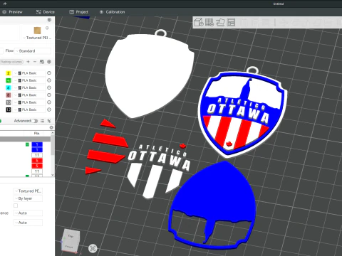 Atltico Ottawa FC keychain badge color printable and renderable 3D Print Model