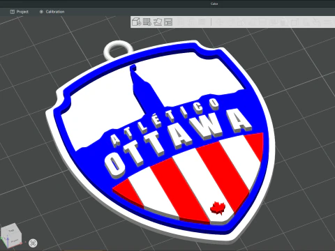 Atltico Ottawa FC keychain badge color printable and renderable 3D Print Model