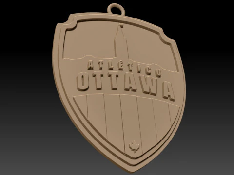 Atltico Ottawa FC keychain badge color printable and renderable 3D Print Model