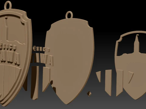 Atltico Ottawa FC keychain badge color printable and renderable 3D Print Model