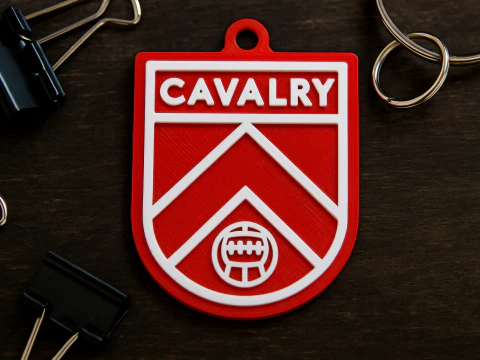 Cavalry FC-Schlüsselanhängerabzeichen in Farbe zum Ausdrucken und Rendern 3D Druckmodell