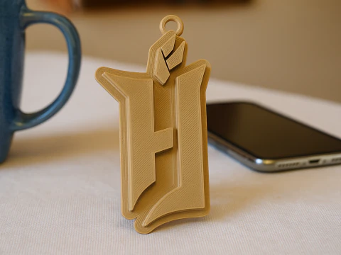 Forge FC-Schl&uuml;sselanh&auml;ngerabzeichen in Farbe zum Ausdrucken und Rendern 3D Druckmodell