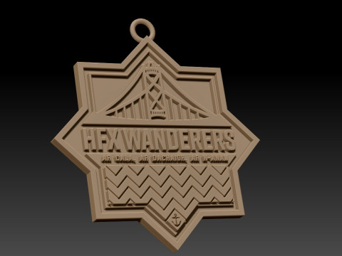 HFX Wanderers FC keychain badge color printable and renderable 3D printmodel