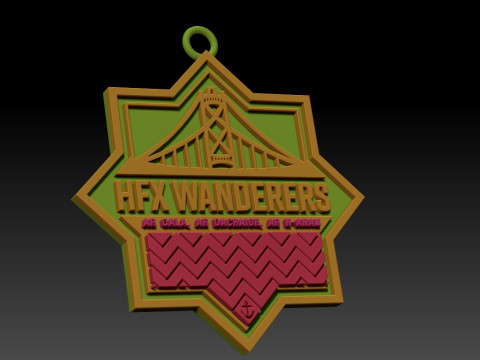 HFX Wanderers FC keychain badge color printable and renderable 3D printmodel