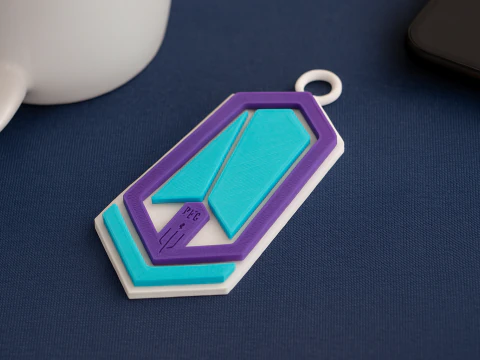 Pacific FC keychain badge color printable and renderable 3D Print Model