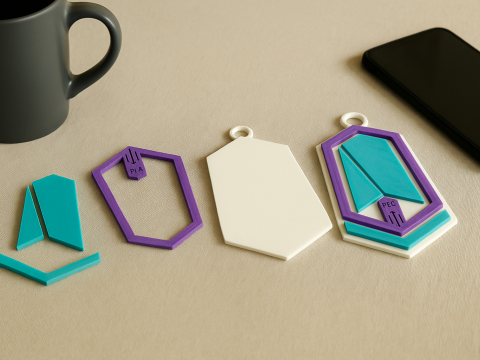 Pacific FC keychain badge color printable and renderable 3D 打印模型