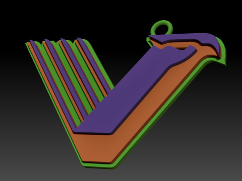 Vancouver FC keychain badge color printable and renderable 3D 打印模型
