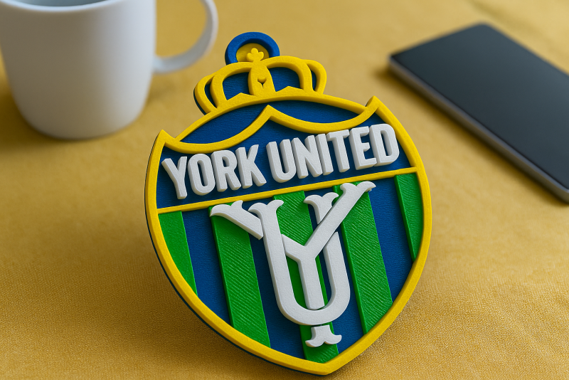 York United FC keychain badge color printable and renderable 3D Baskı Modeli .c4d .max .obj .3ds .fbx .stl .blend 
