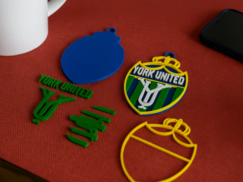 Cor do emblema do chaveiro do York United FC para impress&atilde;o e renderiza&ccedil;&atilde;o Modelo de Impressão 3D