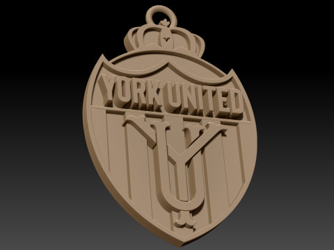 York United FC keychain badge color printable and renderable 3D Baskı Modeli
