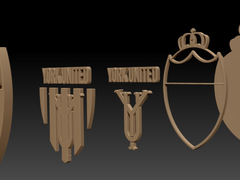 York United FC keychain badge color printable and renderable 3D Baskı Modeli