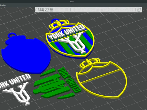 Cor do emblema do chaveiro do York United FC para impress&atilde;o e renderiza&ccedil;&atilde;o Modelo de Impressão 3D