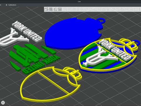 York United FC keychain badge color printable and renderable 3D Baskı Modeli