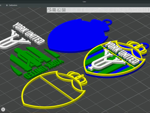 Cor do emblema do chaveiro do York United FC para impress&atilde;o e renderiza&ccedil;&atilde;o Modelo de Impressão 3D