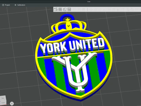 Cor do emblema do chaveiro do York United FC para impress&atilde;o e renderiza&ccedil;&atilde;o Modelo de Impressão 3D